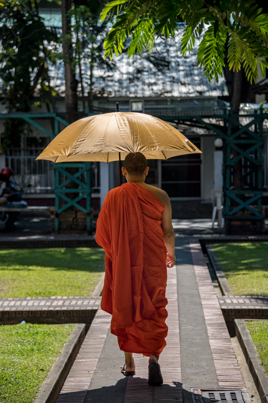 Photography by Marc Moles le Bailly - Asia - Monk With Umbrella
